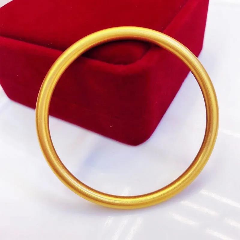 Wholesale Vietnam sand gold ancient method inheritance solid plain circle Bracelet